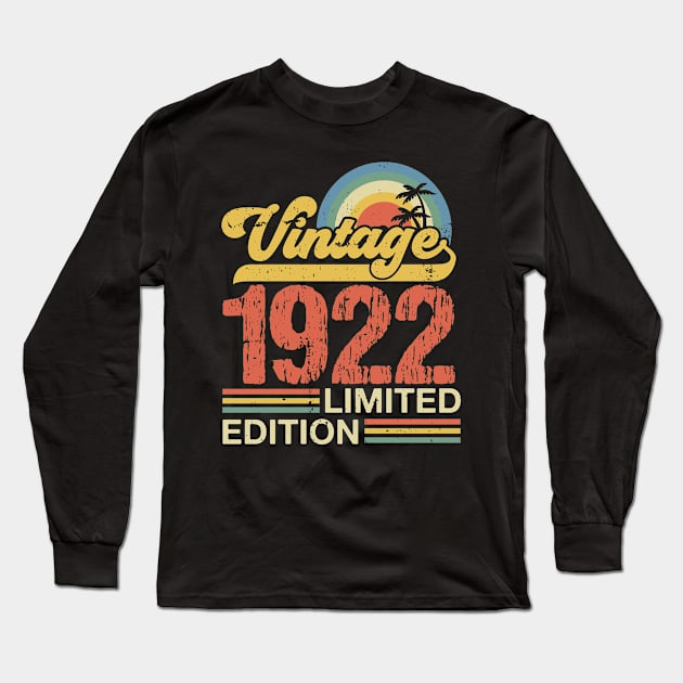 Retro vintage 1922 limited edition Long Sleeve T-Shirt by Crafty Pirate 